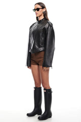 LIONESS Driftwood Bomber Jacket Onyx