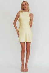 Collecting Memories Backless Rosette String Mini Dress Butter