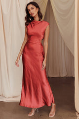 Starlight Sonata Cut-Out Cowl Back Maxi Dress Autumn