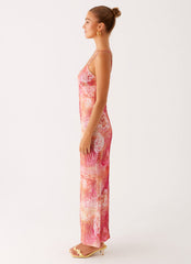 Kasey Midi Dress - Flamingo Fling