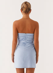 Arlene Bustier Mini Dress - Blue