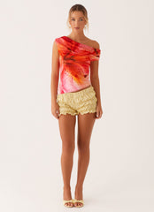 Athens One Shoulder Top - Floral