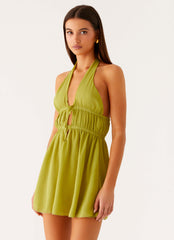 Dione Halter Mini Dress - Citrus