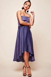 Mia Strapless A-Line Midi Dress Midnight Blue