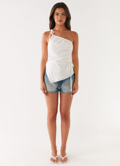 Joanne One Shouder Top - White
