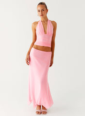 Kerrie Hanky Midi Skirt - Baby Pink
