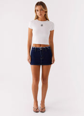 Kirryn Micro Skirt - Raw Blue