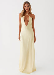 Noir Symphony Maxi Dress - Yellow