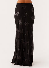 Only Girl Sequin Maxi Skirt - Black