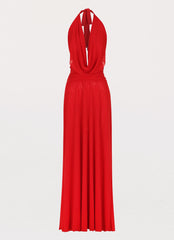 Elysia Mesh Maxi Dress - Cherry Red