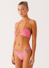Saint Lucia Bikini Top - Pink Check