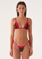 Serafia Bikini Top - Chocolate Cherry