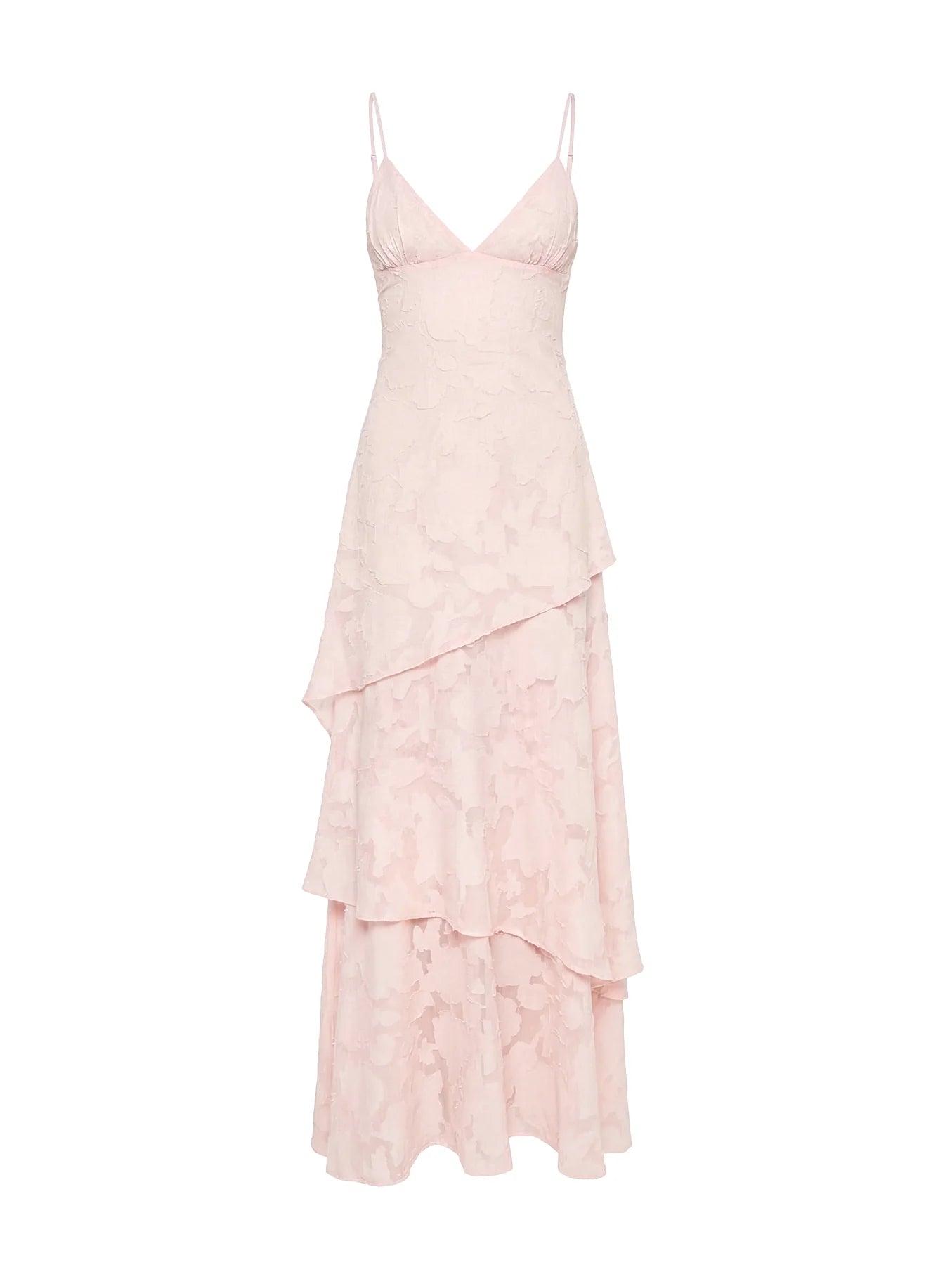 Lyricah Tiered Tie Back Maxi Dress Pink