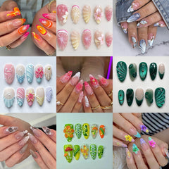 Luxury Handmade 3D Press-On Nails - Premium Reusable Gel Fake Nails - Multiple Styles & Designs Available