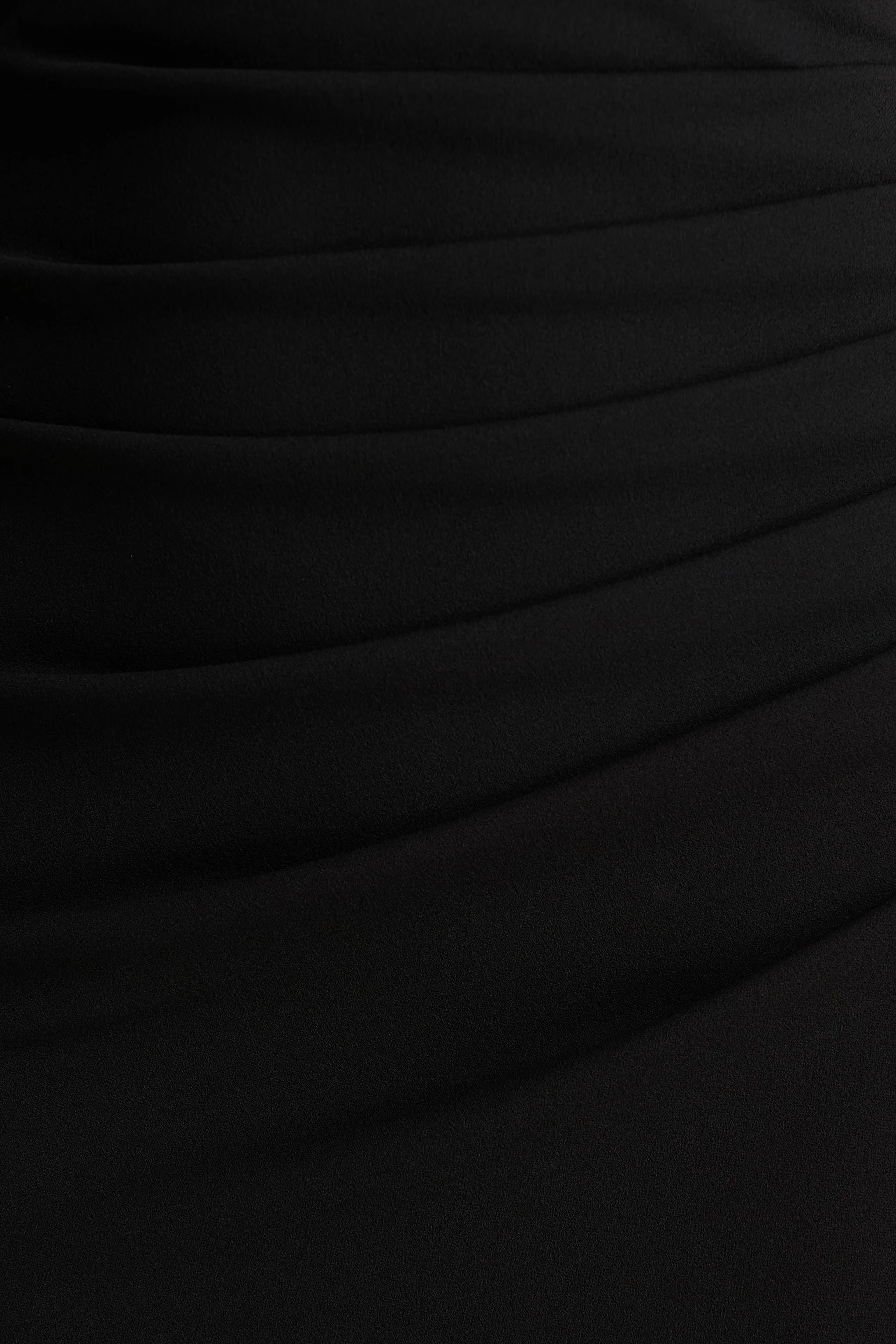 Leah | Black Asymmetric-Neck Midi Dress With Cape-Sleeve