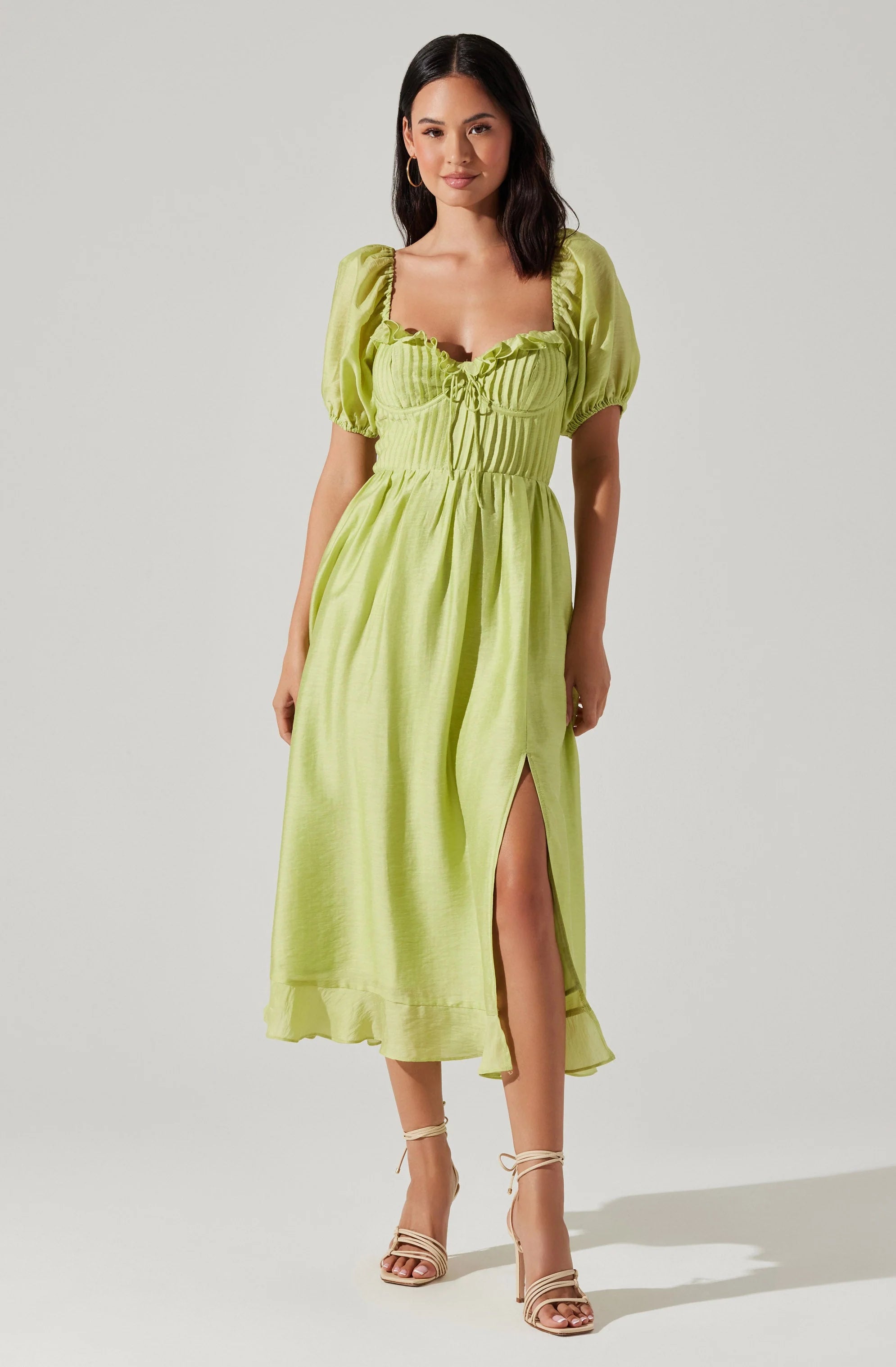 Lunaria Pleated Bustier Midi Dress