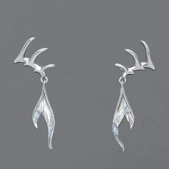 Literary Style Mermaid Tail Earrings, Unique Minimalist Design, Elegant Artistic Women's Jewelry