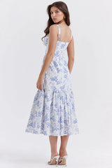 Elia' Blue Print Midi Sundress