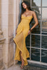 Apricot Ruffled Front Gown