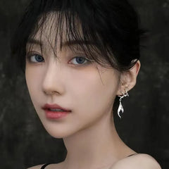 Literary Style Mermaid Tail Earrings, Unique Minimalist Design, Elegant Artistic Women's Jewelry