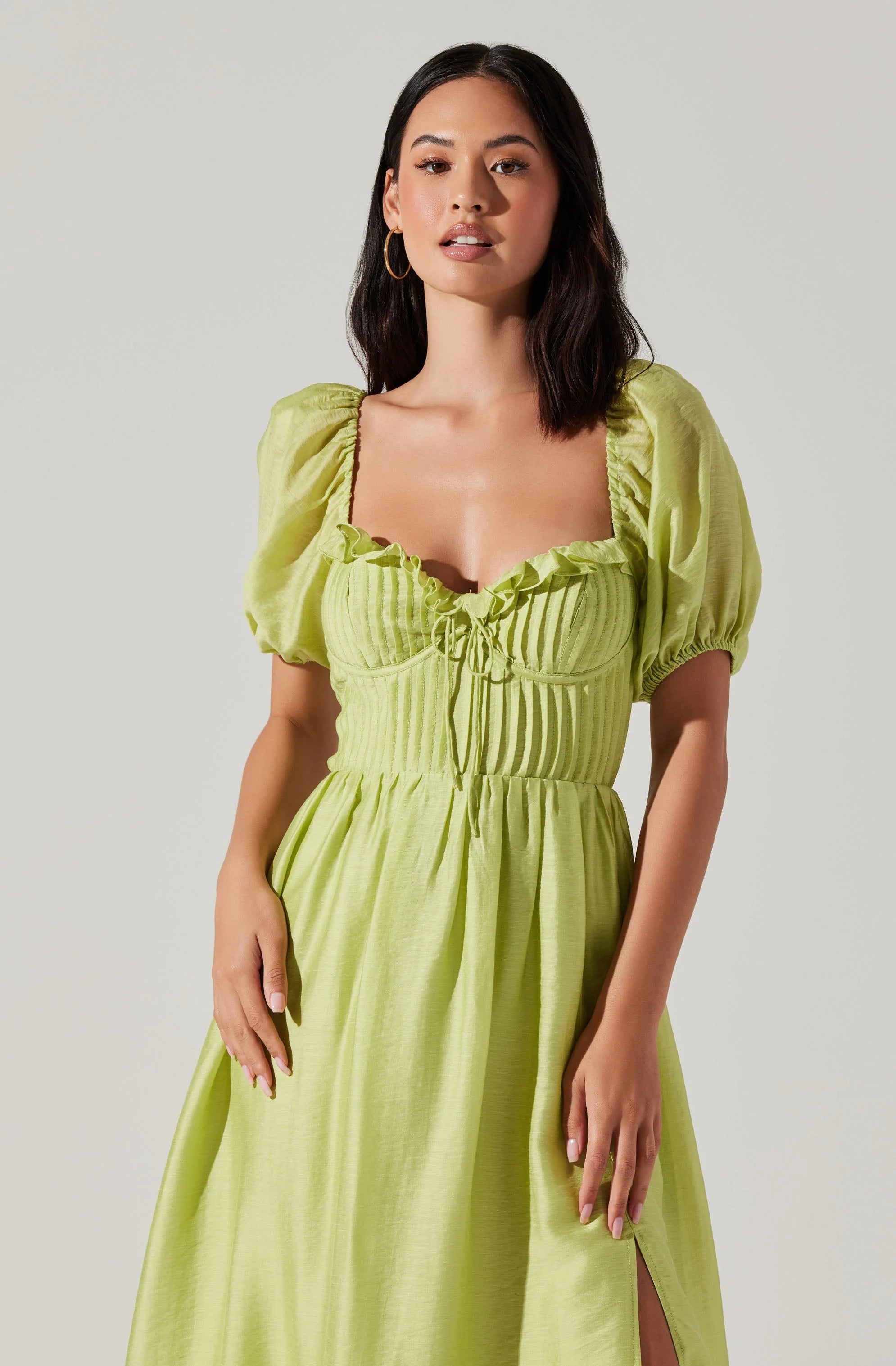 Lunaria Pleated Bustier Midi Dress