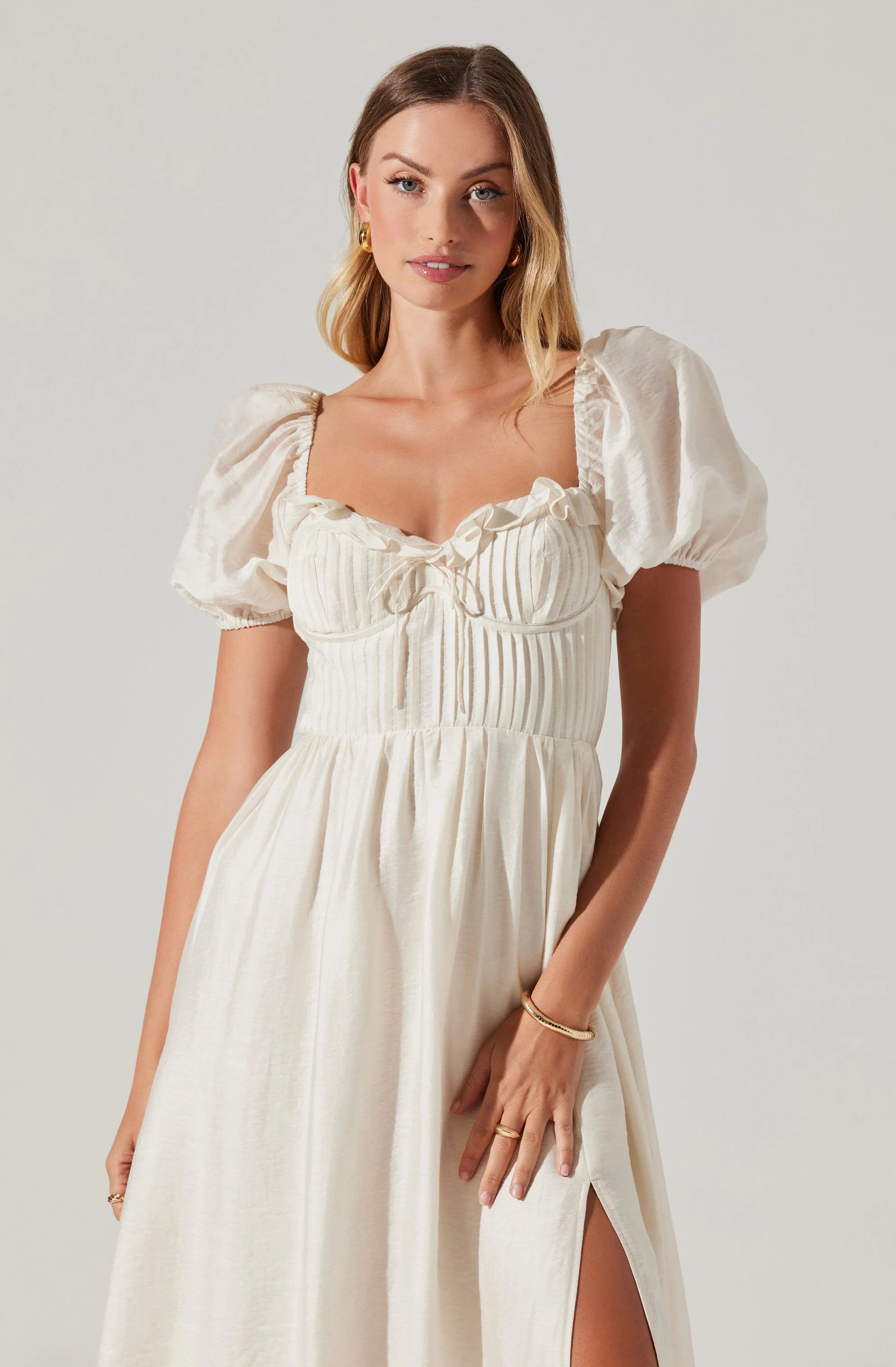 Lunaria Pleated Bustier Midi Dress