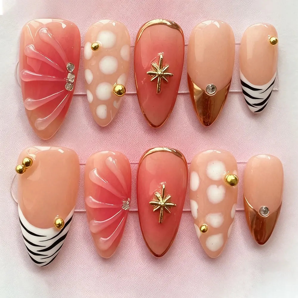 Luxury Handmade 3D Press-On Nails - Premium Reusable Gel Fake Nails - Multiple Styles & Designs Available