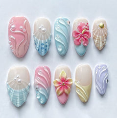 Luxury Handmade 3D Press-On Nails - Premium Reusable Gel Fake Nails - Multiple Styles & Designs Available