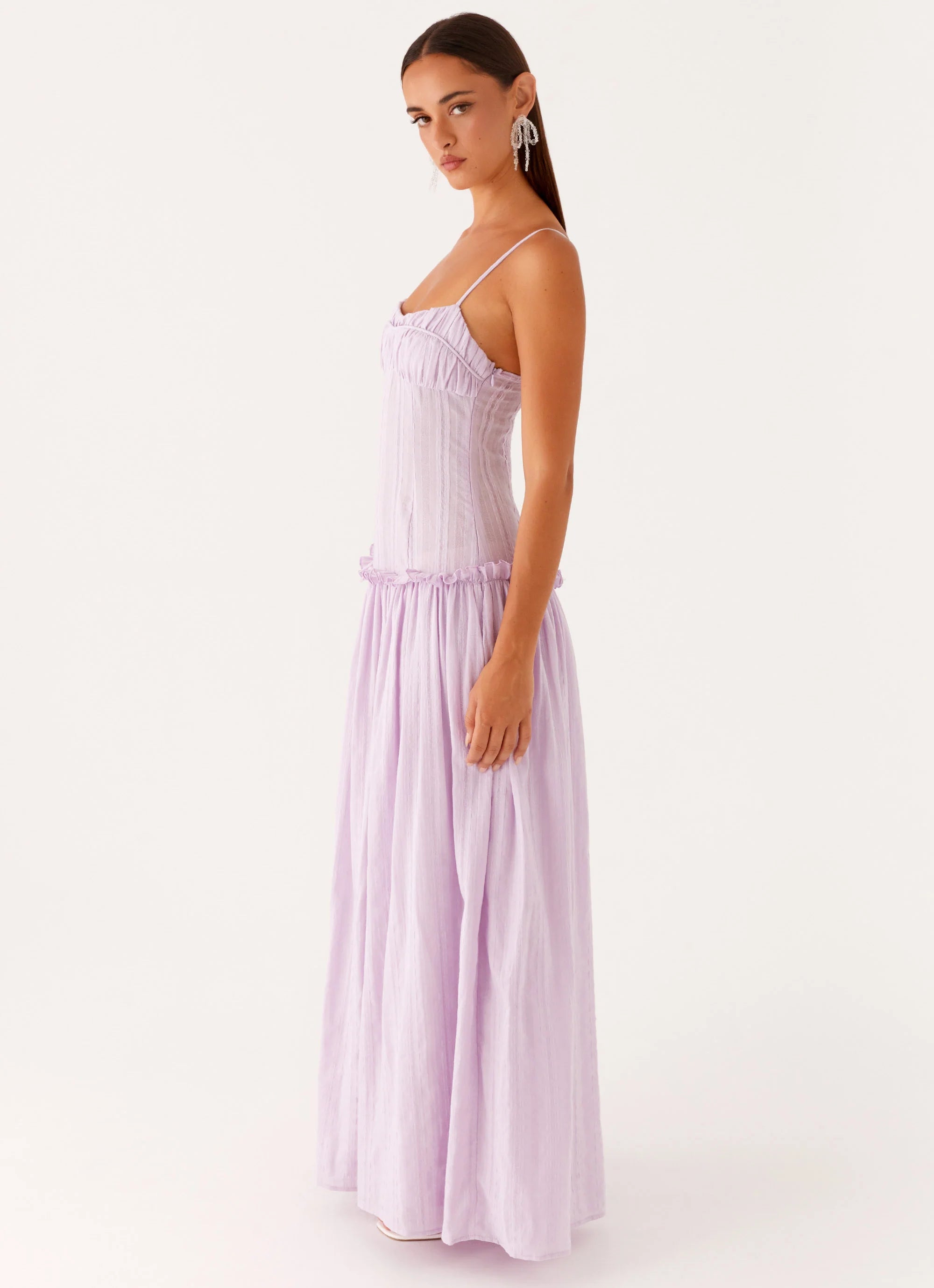 Jacinda Drop Waist Maxi Dress - Lavender