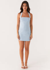 Bianca Halter Dress - Blue