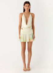 Blushing Bloom Mini Skirt - Spring Meadow