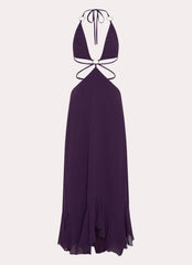 Bronx Halterneck Maxi Dress - Mulberry