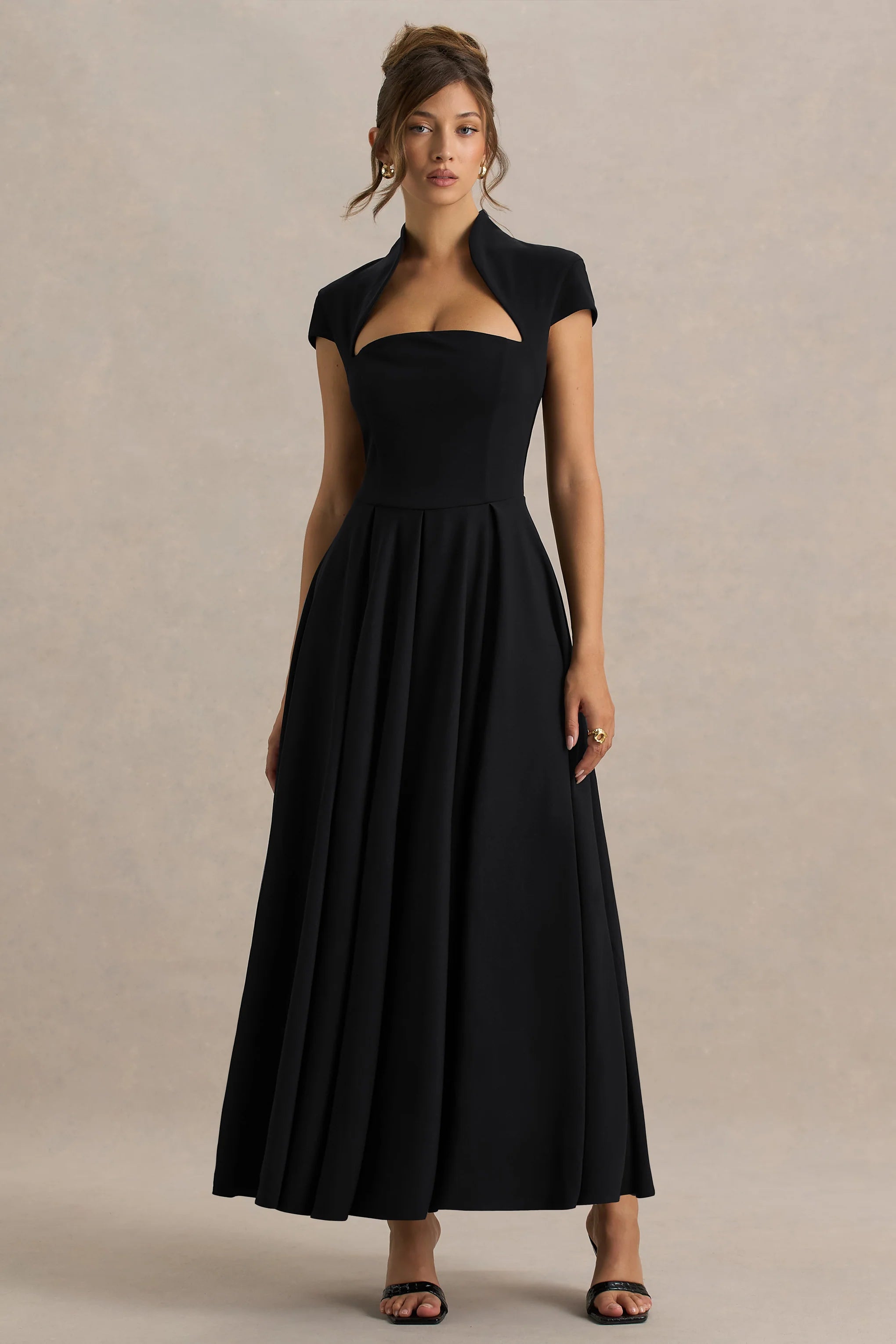 Scarlett | Black Square-Neck Maxi Dress