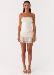 Call Me Never Strapless Corset Top - Ivory