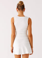 Cherry Sky Mini Dress - White