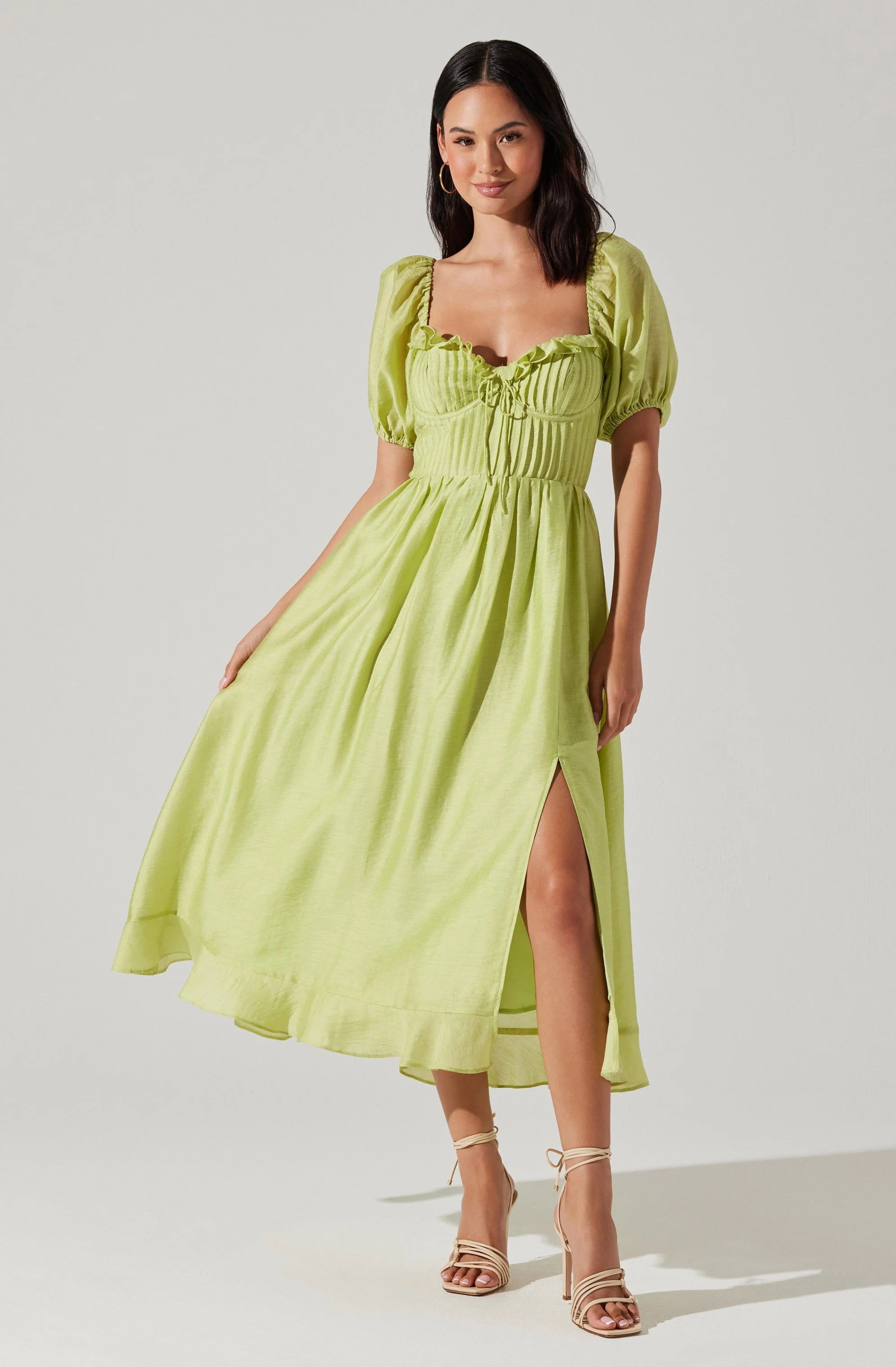 Lunaria Pleated Bustier Midi Dress