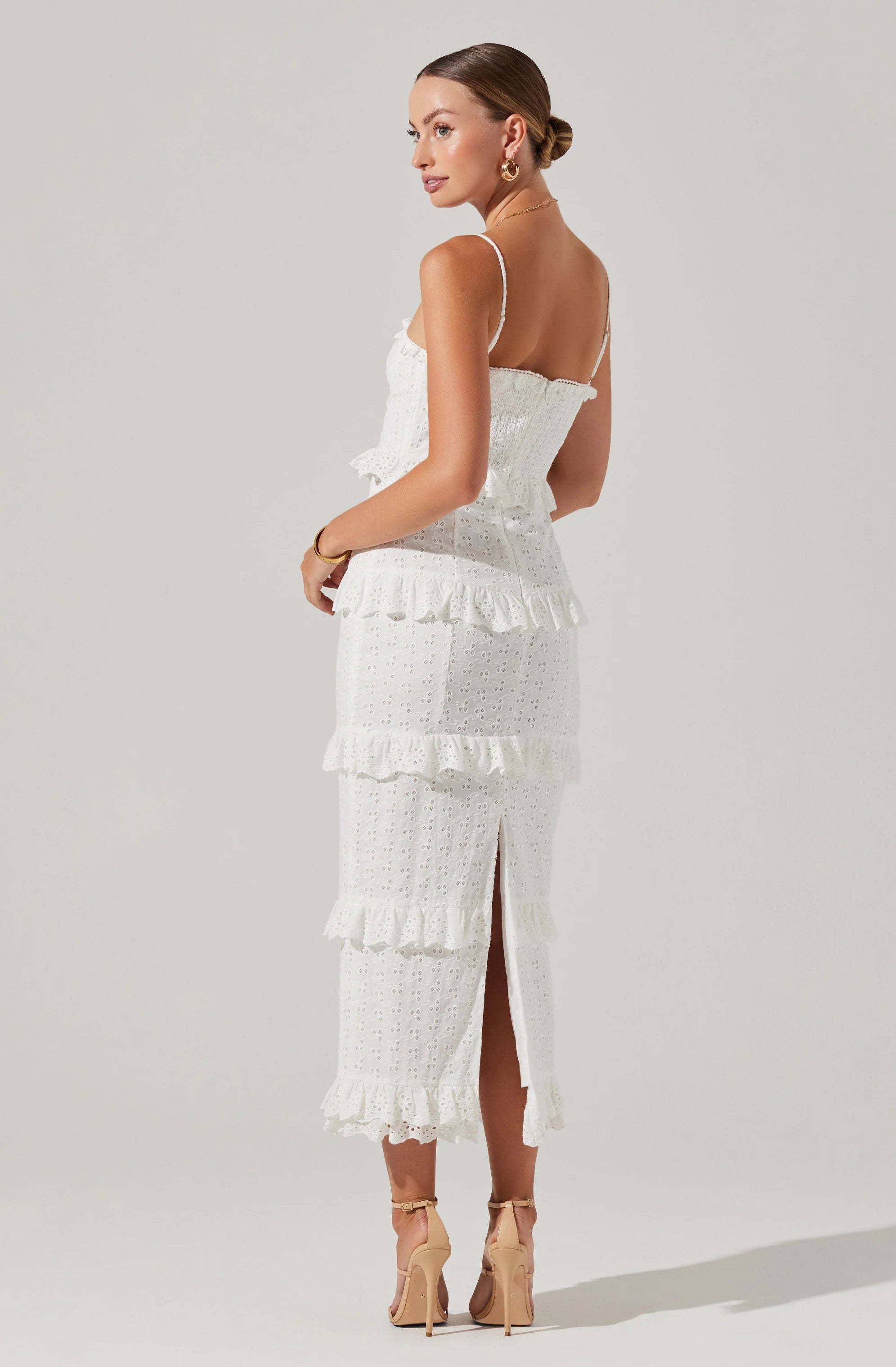 Sandrima Tiered Ruffle Trim Dress