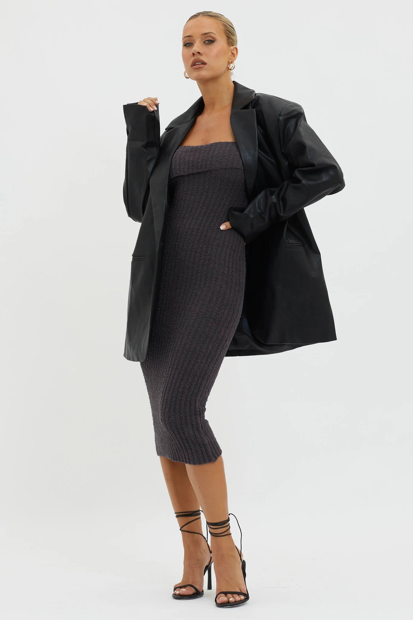 Luminate Oversized Coat Jacket Black