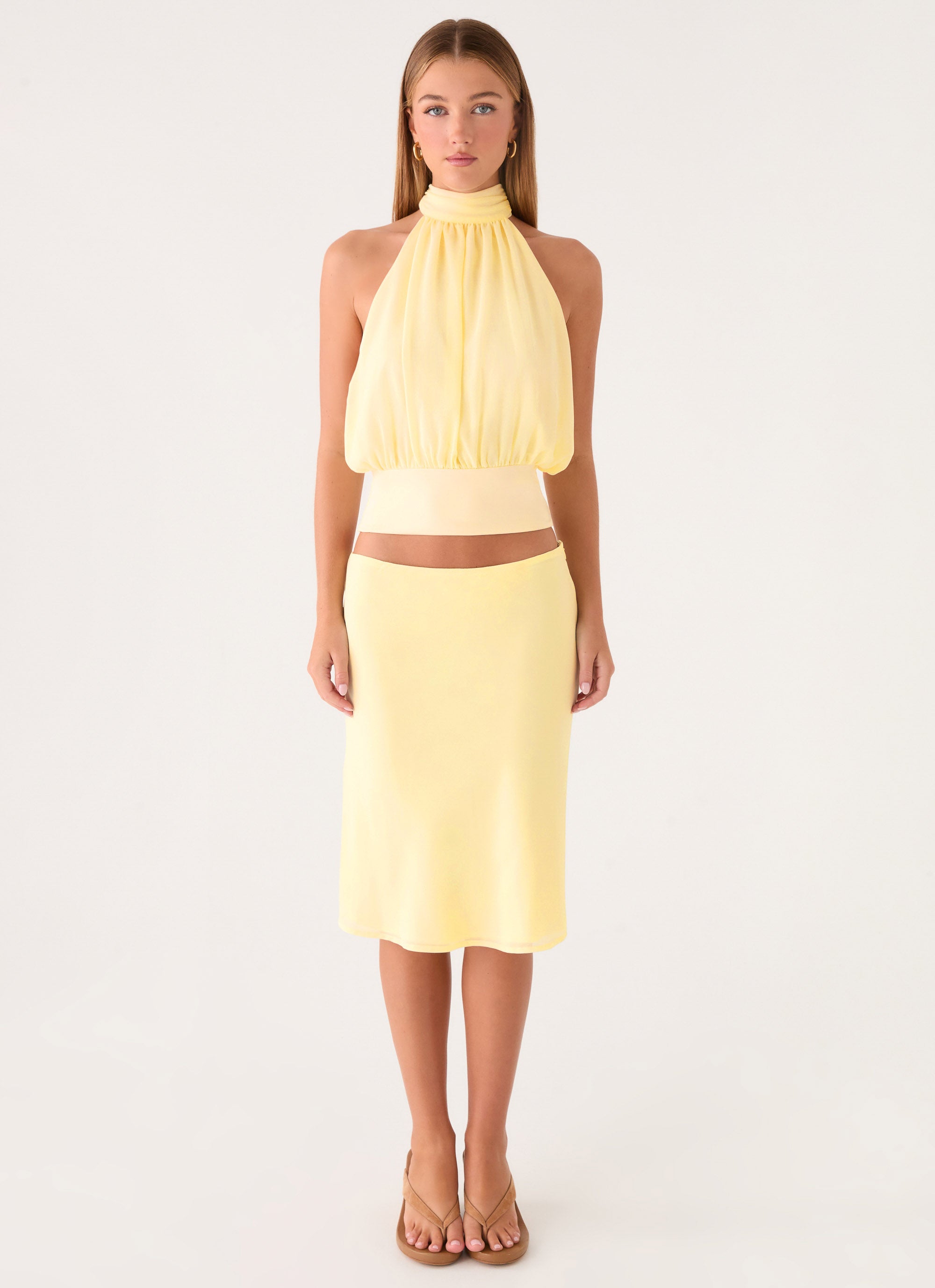 Fayloria Midi Skirt - Lemon
