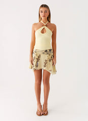 Feya Halter Neck Top - Yellow