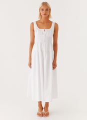 Jacintha Midi Dress - White