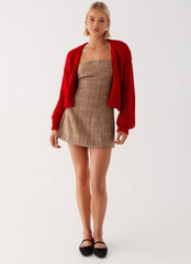Jasleen Knit Cardigan - Red