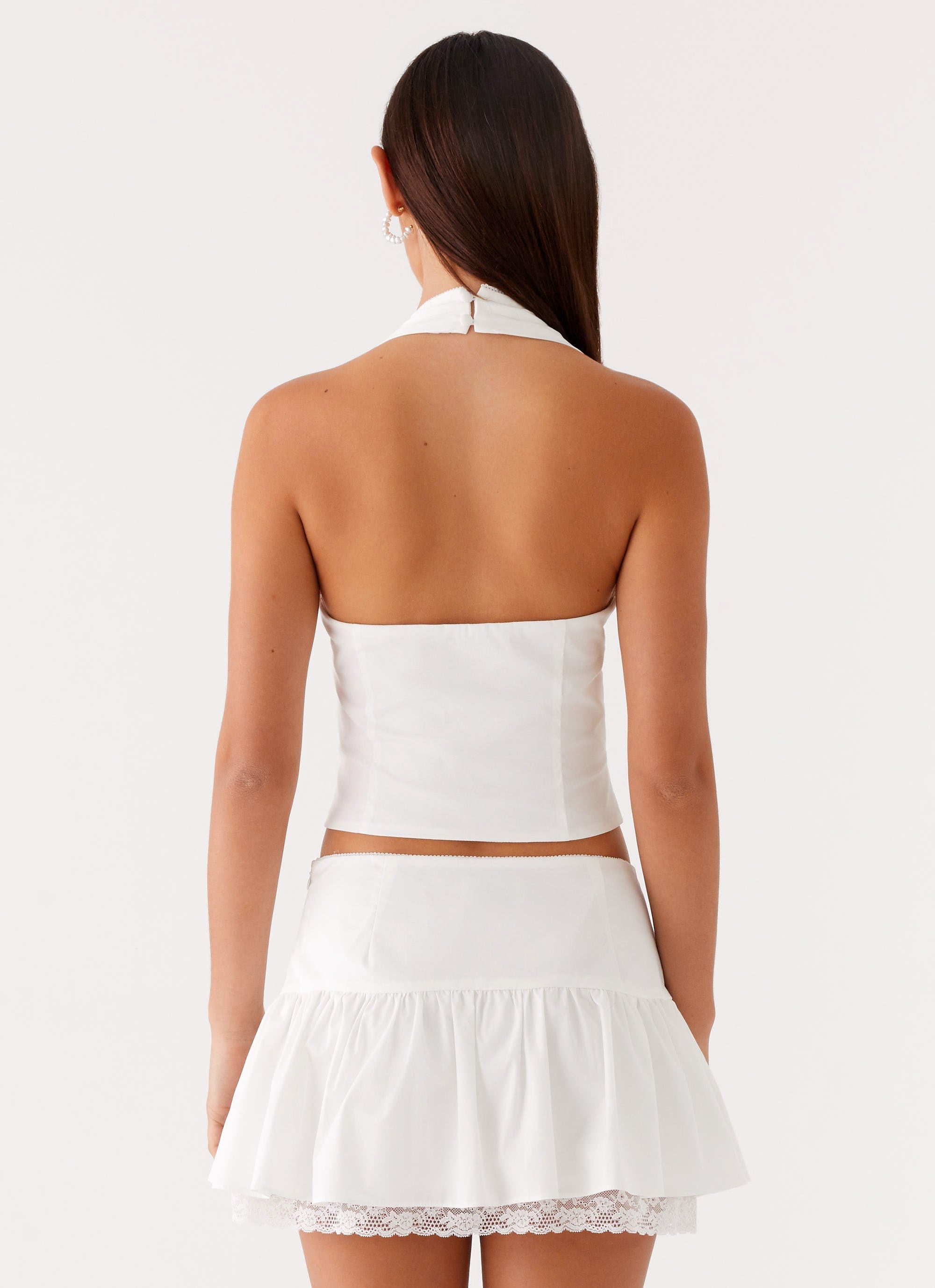 Mavis Halter Top - White