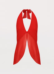 At Last Halterneck Top - Rouge Red