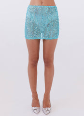 Neon Nights Sequin Mini Skirt - Crystal