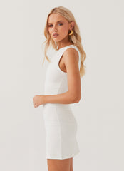 Cosmic Chic Mini Dress - White