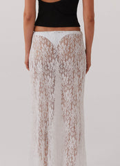 Sugar Sweet Lace Maxi Skirt - White