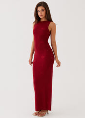 Holly Knit Maxi Dress - Red