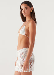 Malta Mood Crochet Mini Skirt - White