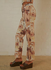 Late Nights in N.Y Pants - Neutral Film Graphic